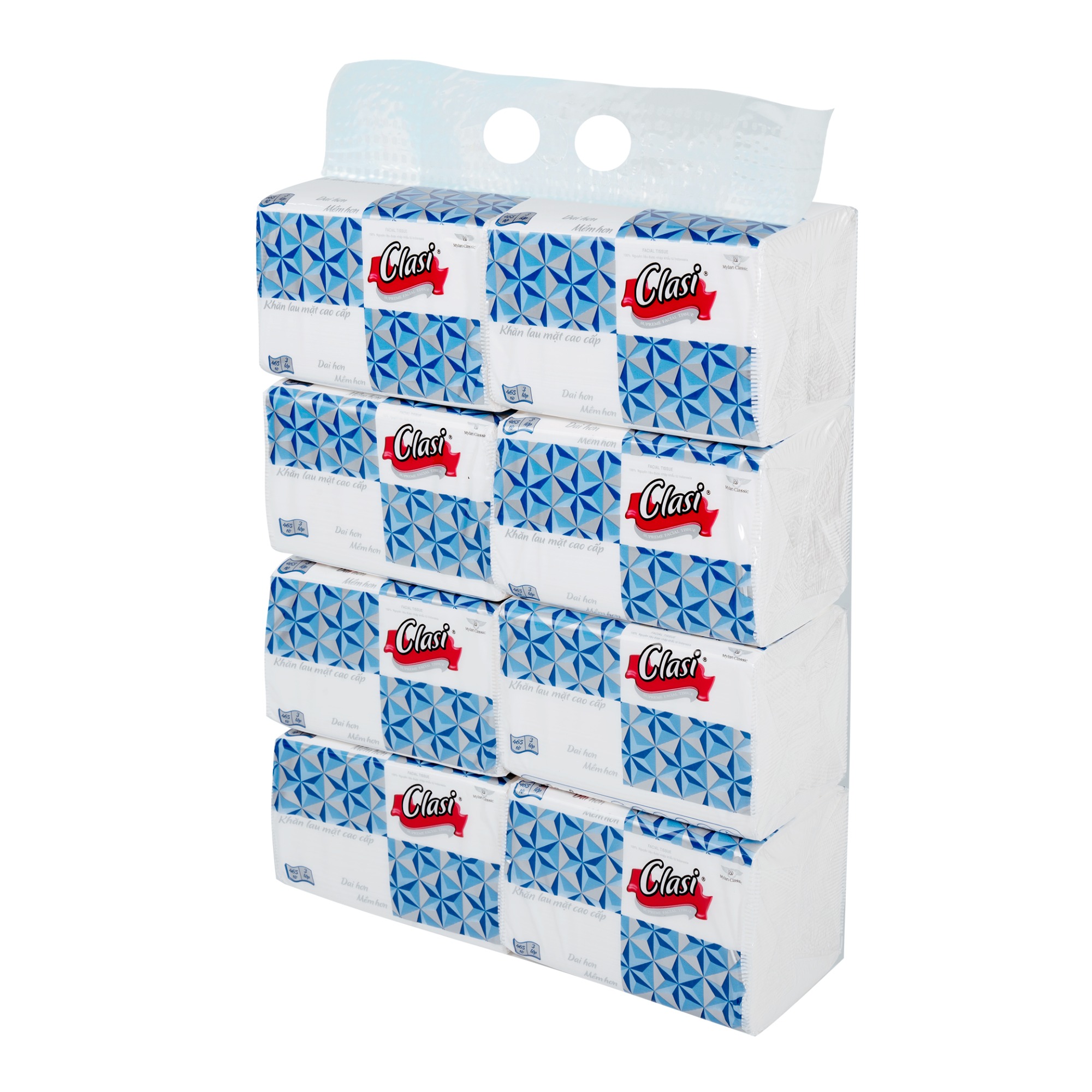 Rút cao cấp kim cương 3 lớp, 485 tờ/gói, 8 gói/lốc