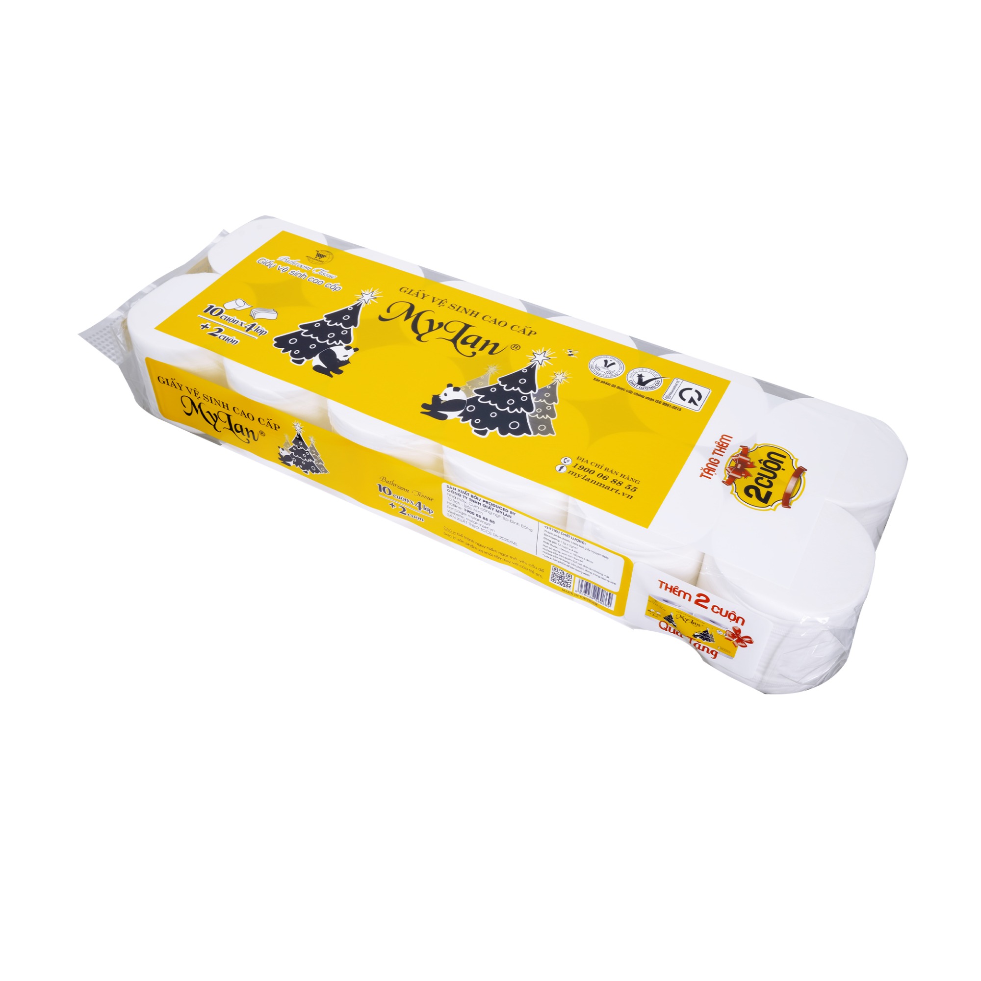 GVS cao cấp Gấu thông 4 lớp (không lõi), 12 cuộn/dây