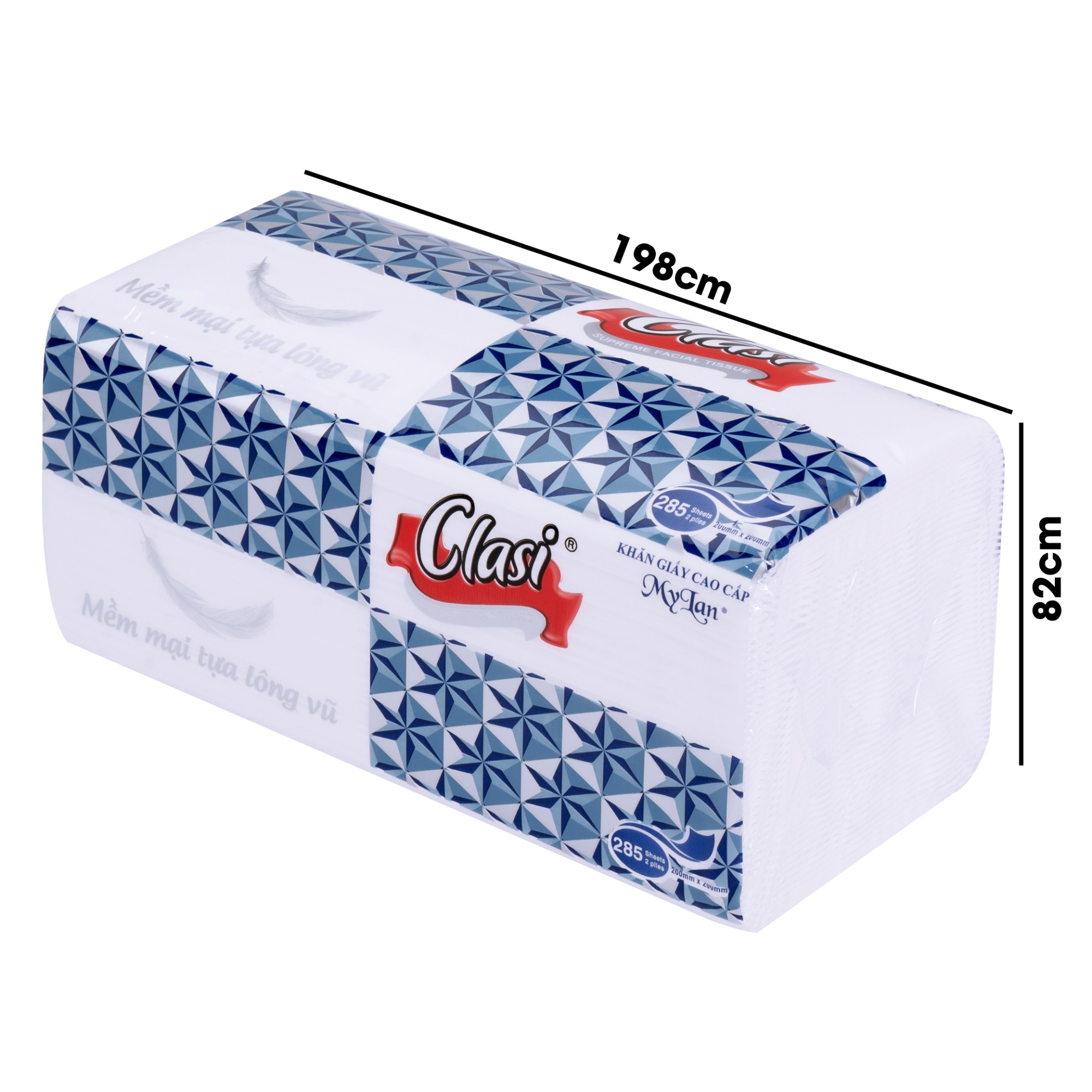 Rút cao cấp kim cương 2 lớp, 285 tờ/gói, 4 gói/lốc