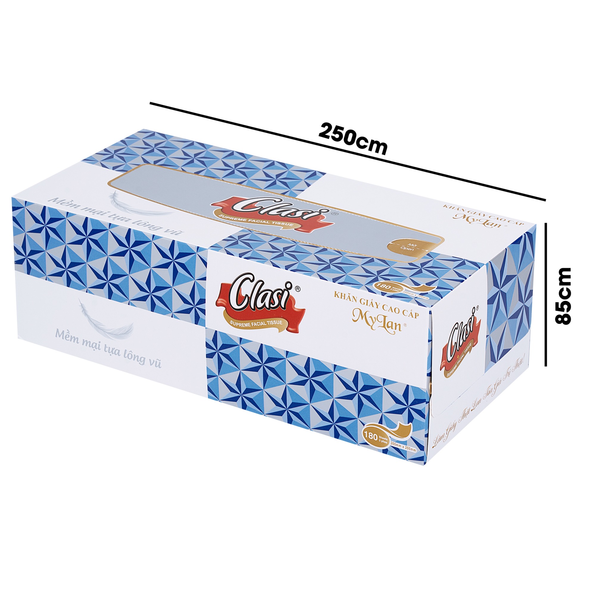Rút hộp cao cấp kim cương 2 lớp, 180 tờ/hộp